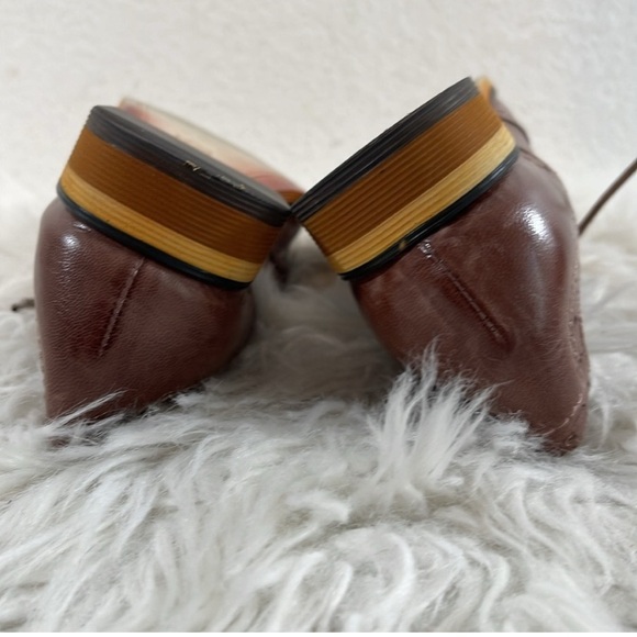 MONA FLYING Brown Flat Leather Oxford Shoes Lace-up Wingtip Vintage Shoes - Picture 12 of 16